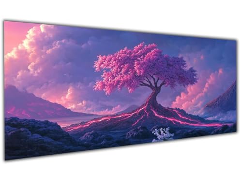 5D Diamond Painting Erwachsene Landschaft,Diamond Painting Zubehör Pink Tree Diamond Painting XXL,DIY Vollbohrer Diamant Painting Stickerei Set Kreuzstich,Diamond Painting Zimmer Deko 60x120cm-LL87 von Wuleogxi