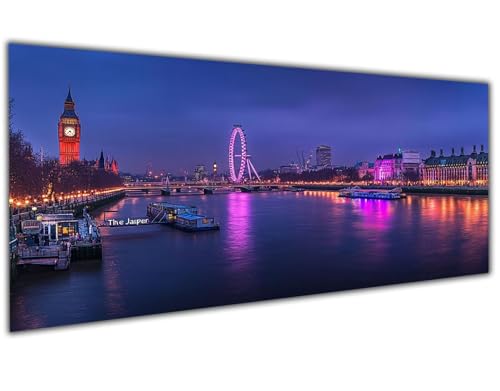 5D Diamond Painting Erwachsene London, Diamond Painting Zubehör City Diamond Painting XXL, DIY Vollbohrer Diamant Painting Stickerei Set Kreuzstich, Diamond Painting für Zimmer Deko 30x60cm-LL82 von Wuleogxi