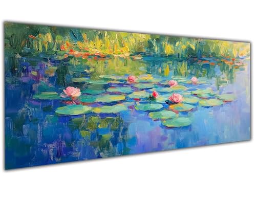 5D Diamond Painting Erwachsene Lotus, Diamond Painting Zubehör Lake Diamond Painting XXL, DIY Vollbohrer Diamant Painting Stickerei Set Kreuzstich, Diamond Painting Kinder für Zimmer Deko 30x60cm-LL79 von Wuleogxi