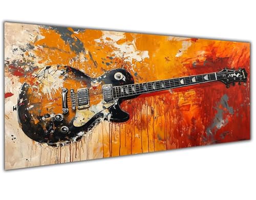 5D Diamond Painting Erwachsene Retro, Diamond Painting Zubehör Guitar Diamond Painting XXL, DIY Vollbohrer Diamant Painting Stickerei Set Kreuzstich, Diamond Painting für Zimmer Deko 30x60cm-LL130 von Wuleogxi