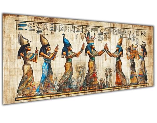 5D Diamond Painting Erwachsene Retro,Diamond Painting Zubehör Egyptian Pharaoh Diamond Painting XXL,DIY Vollbohrer Diamant Painting Stickerei Set Kreuzstich,Diamond Painting Zimmer Deko 30x60cm-LL147 von Wuleogxi