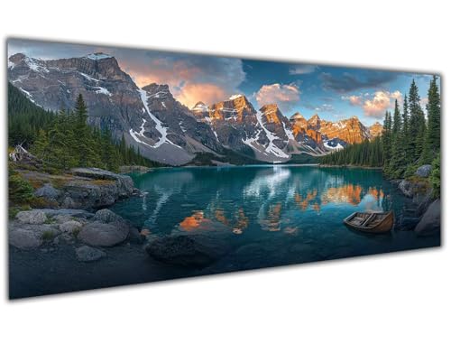 5D Diamond Painting Erwachsene See, Diamond Painting Zubehör Mountain Diamond Painting XXL, DIY Vollbohrer Diamant Painting Stickerei Set Kreuzstich, Diamond Painting für Zimmer Deko 30x60cm-LL99 von Wuleogxi