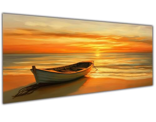 5D Diamond Painting Erwachsene Strand, Diamond Painting Zubehör Boat Diamond Painting XXL, DIY Vollbohrer Diamant Painting Stickerei Set Kreuzstich, Diamond Painting für Zimmer Deko 30x60cm-LL105 von Wuleogxi