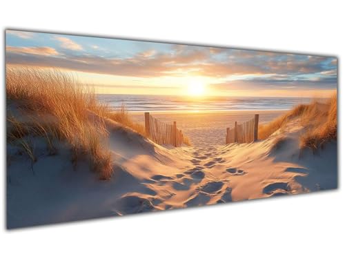 5D Diamond Painting Erwachsene Strand, Diamond Painting Zubehör Sunset Diamond Painting XXL, DIY Vollbohrer Diamant Painting Stickerei Set Kreuzstich, Diamond Painting für Zimmer Deko 30x60cm-LL94 von Wuleogxi