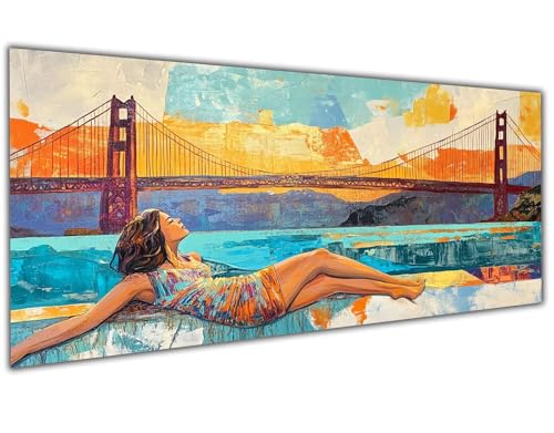 5D Diamond Painting Erwachsene Strand, Diamond Painting Zubehör Woman Diamond Painting XXL, DIY Vollbohrer Diamant Painting Stickerei Set Kreuzstich, Diamond Painting für Zimmer Deko 30x60cm-LL133 von Wuleogxi