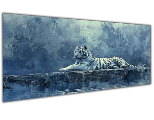 5D Diamond Painting Erwachsene Tiger, Diamond Painting Zubehör Animal Diamond Painting XXL, DIY Vollbohrer Diamant Painting Stickerei Set Kreuzstich, Diamond Painting für Zimmer Deko 30x60cm-LL121 von Wuleogxi