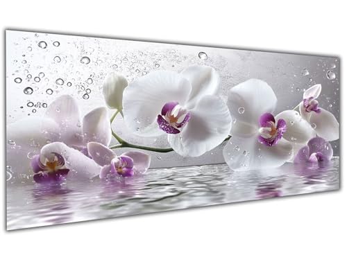 5D Diamond Painting Erwachsene Weiß, Diamond Painting Zubehör Orchid Diamond Painting XXL, DIY Vollbohrer Diamant Painting Stickerei Set Kreuzstich, Diamond Painting für Zimmer Deko 30x60cm-LL120 von Wuleogxi