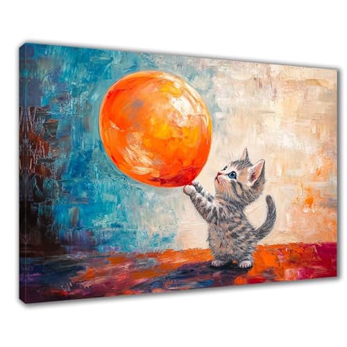 Abstrakt Diamond Painting Erwachsene XXL 30x40 cm Diamond Painting Katze, DIY 5D Kinder Diamant Bilder Eckige Steine Voll Zubehör Stickerei Kreuzstich Bastelset für Zimmer Deko Geschenke F1-472 von Wuleogxi