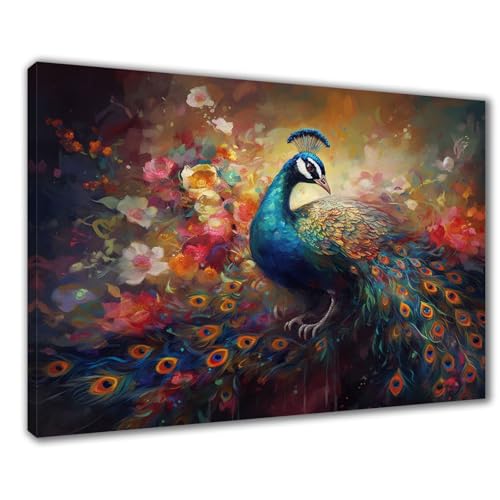 Bunt Diamond Painting Erwachsene XXL 40x50 cm Diamond Painting Pfau, DIY 5D Kinder Diamant Bilder Eckige Steine Voll Zubehör Stickerei Kreuzstich Bastelset für Zimmer Deko, Geschenke Frauen F1-438 von Wuleogxi