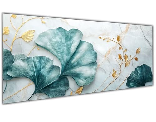 Diamond Painting Blau Diamond Painting Zubehör Ginkgo Biloba Diamond Painting Erwachsene Groß 50x100cm,DIY 5D Diamant Painting Bastelset Erwachsene für Deko Wohnzimmer,Geschenke für Frauen/Männer-LL67 von Wuleogxi