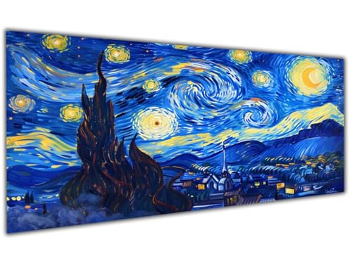 Diamond Painting Blau Diamond Painting Zubehör Starry Sky Diamond Painting Erwachsene Groß 50x100cm, DIY 5D Diamant Painting Bastelset Erwachsene für Deko Wohnzimmer, Geschenke für Frauen/Männer-LL917 von Wuleogxi