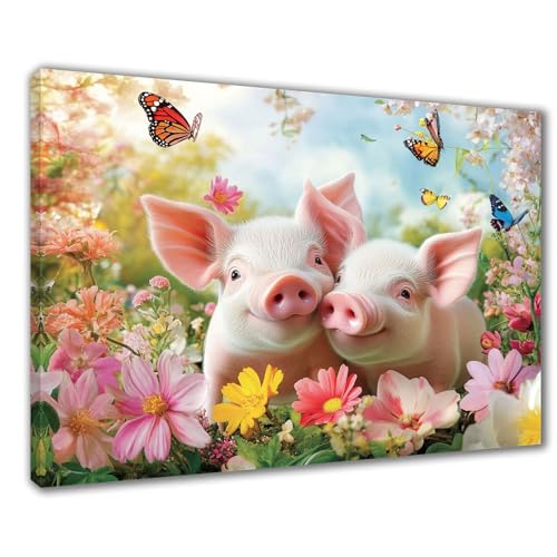 Diamond Painting Blumen Diamond Painting Erwachsene Groß XXL Schwein 80x120 cm Diamant Malerei Kinder Anfänger DIY 5D Mosaikherstellung Malen nach Zahlen Stickerei Deko, Geschenk zum Muttertag F1-142 von Wuleogxi