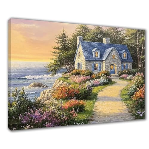 Diamond Painting Erwachsene Am Meer Diamond Painting XXL 60x90 cm Kabine Diamant Malerei Kinder Anfänger DIY 5D Malen nach Zahlen Stickerei Bastelset Wohnzimmer Deko, Mädchen/Jungs Geschenk F1-296 von Wuleogxi