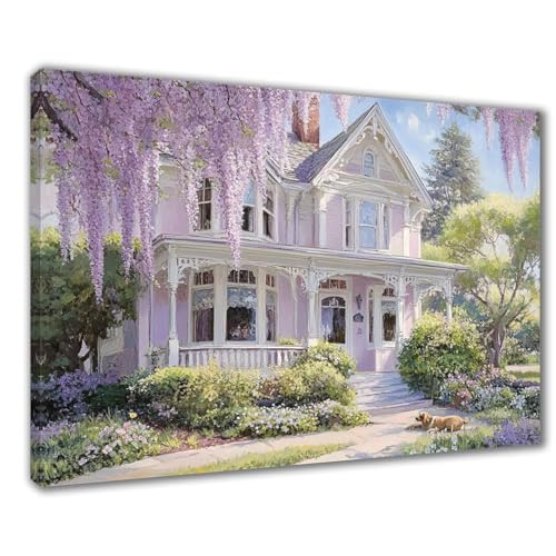 Diamond Painting Erwachsene Garten Diamond Painting XXL 80x100 cm Haus Diamant Malerei Kinder Anfänger DIY 5D Malen nach Zahlen Stickerei Bastelset Wohnzimmer Deko, Mädchen/Jungs Geschenk F1-268 von Wuleogxi