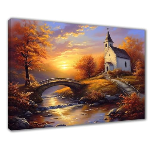 Diamond Painting Erwachsene Herbst Diamond Painting XXL 30x40 cm Landschaft Diamant Malerei Kinder Anfänger DIY 5D Malen nach Zahlen Stickerei Bastelset Wohnzimmer Deko, Mädchen/Jungs Geschenk F1-12 von Wuleogxi