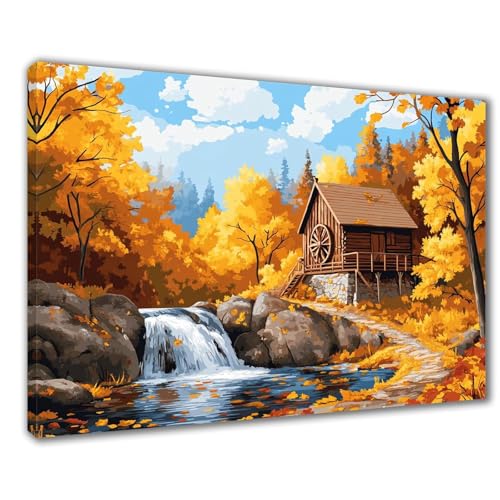 Diamond Painting Erwachsene Herbst Diamond Painting XXL 30x50 cm Landschaft Diamant Malerei Kinder Anfänger DIY 5D Malen nach Zahlen Stickerei Bastelset Wohnzimmer Deko, Mädchen/Jungs Geschenk F1-262 von Wuleogxi