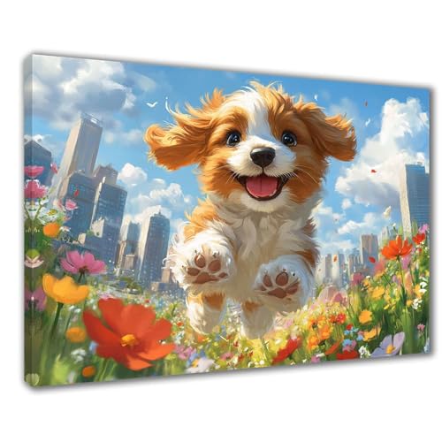 Diamond Painting Erwachsene Hund Diamond Painting XXL 40x50 cm Stadt Diamant Malerei Kinder Anfänger DIY 5D Malen nach Zahlen Stickerei Bastelset Wohnzimmer Deko, Mädchen/Jungs Geschenk F1-77 von Wuleogxi