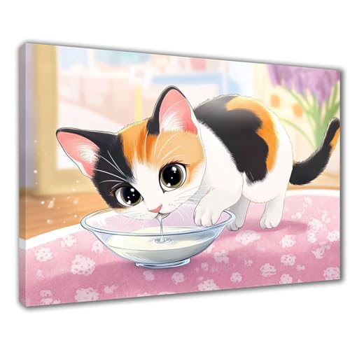 Diamond Painting Erwachsene Karikatur Diamond Painting XXL 80x100 cm Katze Diamant Malerei Kinder Anfänger DIY 5D Malen nach Zahlen Stickerei Bastelset Wohnzimmer Deko, Mädchen/Jungs Geschenk F1-424 von Wuleogxi