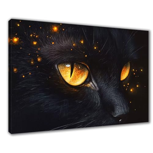 Diamond Painting Erwachsene Katze Diamond Painting XXL 40x50 cm Schwarz Diamant Malerei Kinder Anfänger DIY 5D Malen nach Zahlen Stickerei Bastelset Wohnzimmer Deko, Mädchen/Jungs Geschenk F1-437 von Wuleogxi