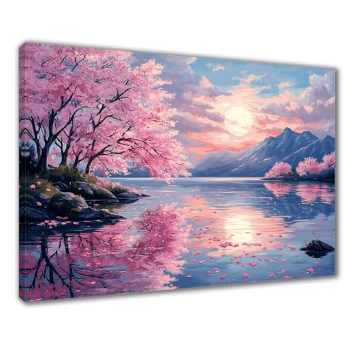 Diamond Painting Erwachsene Rosa Baum Diamond Painting XXL 40x50 cm Strand Diamant Malerei Kinder Anfänger DIY 5D Malen nach Zahlen Stickerei Bastelset Wohnzimmer Deko, Mädchen/Jungs Geschenk F1-386 von Wuleogxi