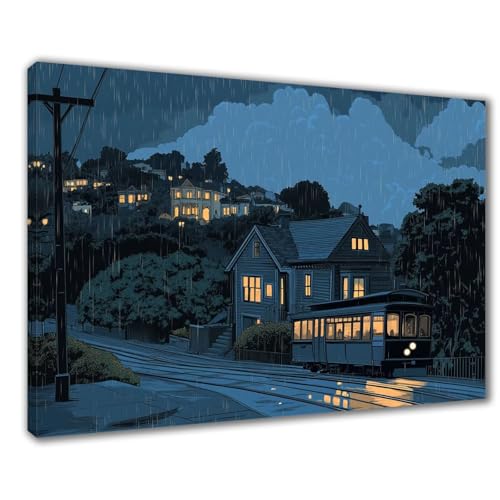 Diamond Painting Erwachsene Stadt Diamond Painting XXL 60x80 cm Nachtansicht Diamant Malerei Kinder Anfänger DIY 5D Malen nach Zahlen Stickerei Bastelset Wohnzimmer Deko, Mädchen/Jungs Geschenk F1-304 von Wuleogxi