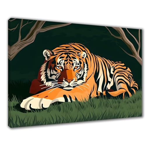 Diamond Painting Erwachsene Tiger Diamond Painting XXL 40x50 cm Landschaft Diamant Malerei Kinder Anfänger DIY 5D Malen nach Zahlen Stickerei Bastelset Wohnzimmer Deko, Mädchen/Jungs Geschenk F1-8 von Wuleogxi