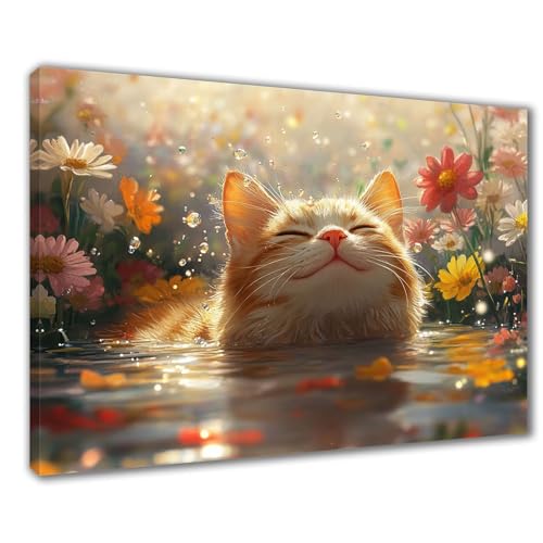 Diamond Painting Katze Diamond Painting Erwachsene Groß XXL Blume 90x120 cm Diamant Malerei Kinder Anfänger DIY 5D Mosaikherstellung Malen nach Zahlen Stickerei Deko, Geschenk zum Muttertag F1-461 von Wuleogxi