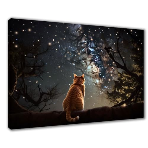 Diamond Painting Katze Diamond Painting Erwachsene Groß XXL Sternenhimmel 40x50 cm Diamant Malerei Kinder Anfänger DIY 5D Malen nach Zahlen Stickerei Zuhause Deko, Geschenk zum Muttertag F1-520 von Wuleogxi