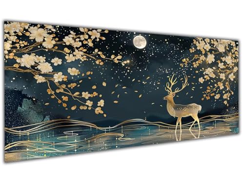 Diamond Painting Landschaft Diamond Painting Zubehör Deer Diamond Painting Erwachsene Groß 50x100cm, DIY 5D Diamant Painting Bastelset Erwachsene für Deko Wohnzimmer, Geschenke für Frauen/Männer-LL58 von Wuleogxi