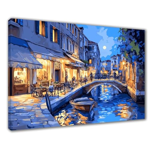 Diamond Painting Stadt Diamond Painting Erwachsene Groß XXL Landschaft 90x120 cm Diamant Malerei Kinder Anfänger DIY 5D Malen nach Zahlen Stickerei Zuhause Deko, Geschenk zum Muttertag F1-263 von Wuleogxi