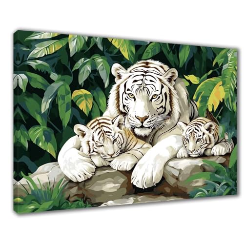 Diamond Painting Tiger Diamond Painting Erwachsene Groß XXL Baum 30x50 cm Diamant Malerei Kinder Anfänger DIY 5D Mosaikherstellung Malen nach Zahlen Stickerei Deko, Geschenk zum Muttertag F1-318 von Wuleogxi