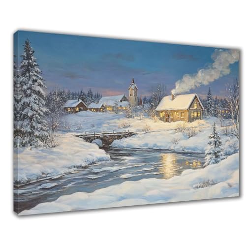 Diamond Painting Winter Diamond Painting Erwachsene Groß XXL Landschaft 60x80 cm Diamant Malerei Kinder Anfänger DIY 5D Malen nach Zahlen Stickerei Zuhause Deko, Geschenk zum Muttertag F1-294 von Wuleogxi