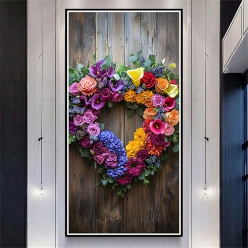 Diamond Painting XXL 100x200cm Bunt, DIY Diamond Painting Erwachsene Flowers Diamond Painting Kinder, 5D Vollbohrer Diamant Painting Bilder Basteln Erwachsene für Zimmer Deko, Geschenke Frauen-LL1149 von Wuleogxi