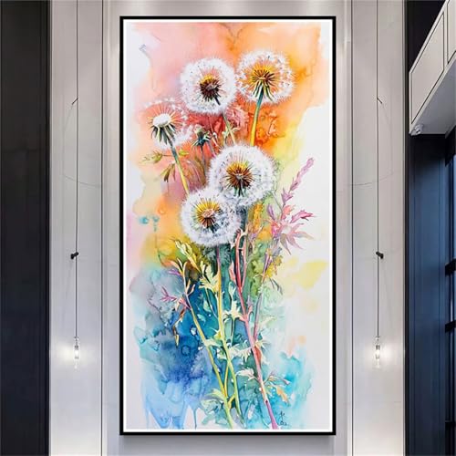 Diamond Painting XXL 100x200cm Bunt,DIY Diamond Painting Erwachsene Dandelion Diamond Painting Kinder,5D Vollbohrer Diamant Painting Bilder Basteln Erwachsene für Zimmer Deko,Geschenke Frauen-LL1163 von Wuleogxi