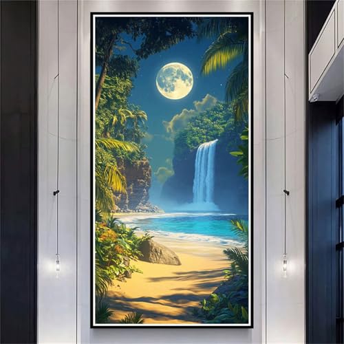 Diamond Painting XXL 100x200cm Fallen, DIY Diamond Painting Erwachsene Moon Diamond Painting Kinder, 5D Vollbohrer Diamant Painting Bilder Basteln Erwachsene für Zimmer Deko, Geschenke Frauen-LL1173 von Wuleogxi