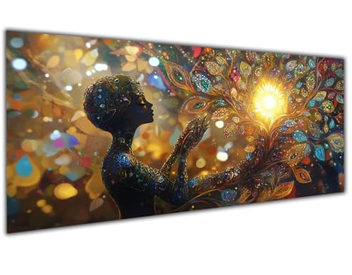 Diamond Painting XXL 100x200cm Frau, DIY Diamond Painting Erwachsene Art Tree Diamond Painting Kinder, 5D Vollbohrer Diamant Painting Bilder Basteln Erwachsene für Zimmer Deko, Geschenke Frauen-LL117 von Wuleogxi