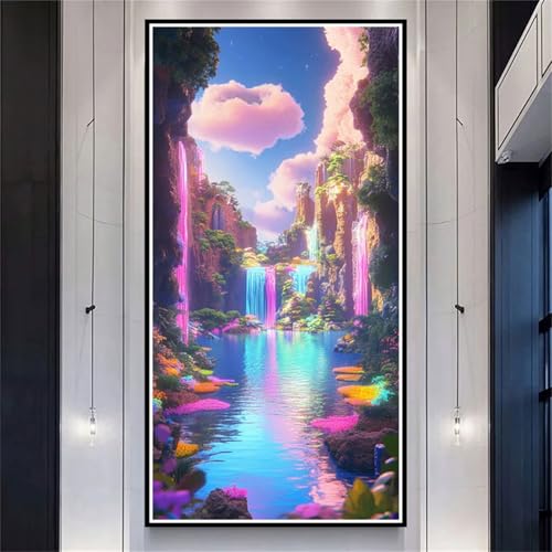 Diamond Painting XXL 100x200cm Landschaft,DIY Diamond Painting Erwachsene Fall Diamond Painting Kinder,5D Vollbohrer Diamant Painting Bilder Basteln Erwachsene für Zimmer Deko,Geschenke Frauen-LL1220 von Wuleogxi