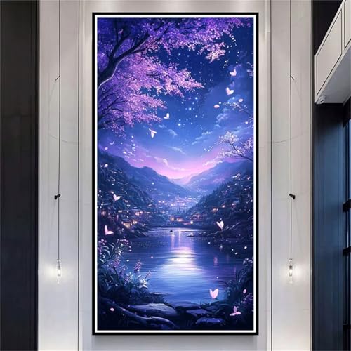 Diamond Painting XXL 100x200cm Landschaft,DIY Diamond Painting Erwachsene Lake Diamond Painting Kinder,5D Vollbohrer Diamant Painting Bilder Basteln Erwachsene für Zimmer Deko,Geschenke Frauen-LL1159 von Wuleogxi