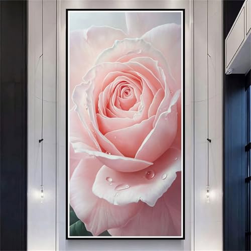 Diamond Painting XXL 100x200cm Rosa, DIY Diamond Painting Erwachsene Roses Diamond Painting Kinder, 5D Vollbohrer Diamant Painting Bilder Basteln Erwachsene für Zimmer Deko, Geschenke Frauen-LL1143 von Wuleogxi