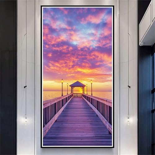 Diamond Painting XXL 100x200cm Sonnenuntergang,DIY Diamond Painting Erwachsene Landscape Diamond Painting Kinder,Vollbohrer Diamant Painting Bilder Basteln Erwachsene für Zimmer Deko Geschenke-LL1211 von Wuleogxi