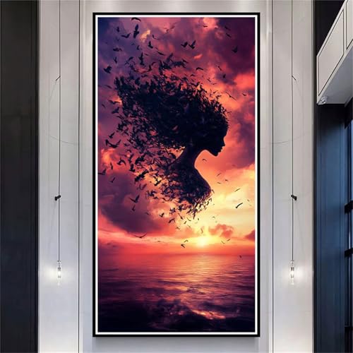 Diamond Painting XXL 100x200cm Strand, DIY Diamond Painting Erwachsene Girl Diamond Painting Kinder, 5D Vollbohrer Diamant Painting Bilder Basteln Erwachsene für Zimmer Deko, Geschenke Frauen-LL1153 von Wuleogxi