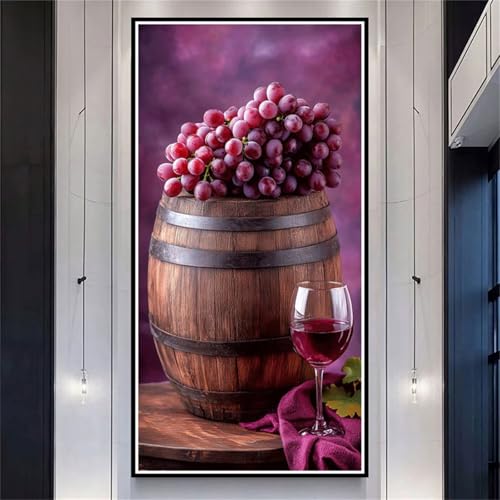 Diamond Painting XXL 100x200cm Traube, DIY Diamond Painting Erwachsene Wine Diamond Painting Kinder, 5D Vollbohrer Diamant Painting Bilder Basteln Erwachsene für Zimmer Deko, Geschenke Frauen-LL1154 von Wuleogxi