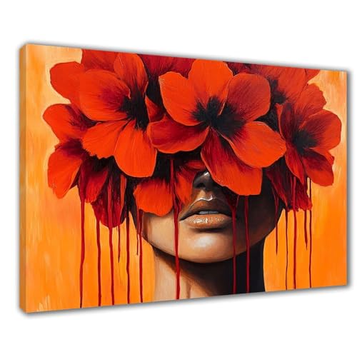 Frau Diamond Painting Erwachsene XXL 40x50 cm Diamond Painting Blumen, DIY 5D Kinder Diamant Bilder Eckige Steine Voll Zubehör Stickerei Kreuzstich Bastelset für Zimmer Deko, Geschenke Frauen F1-216 von Wuleogxi