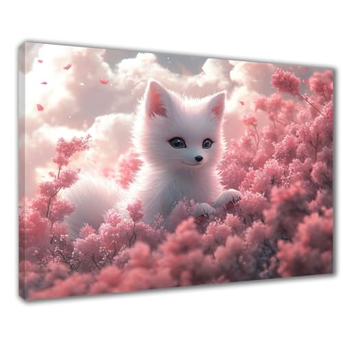 Fuchs Diamond Painting Erwachsene XXL 30x40 cm Diamond Painting Blumen, DIY 5D Kinder Diamant Bilder Eckige Steine Voll Zubehör Stickerei Kreuzstich Bastelset für Zimmer Deko, Geschenke Frauen F1-499 von Wuleogxi