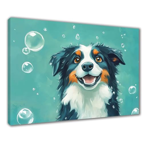 Hund Diamond Painting Erwachsene XXL 90x120 cm Diamond Painting Tier, DIY 5D Kinder Diamant Bilder Eckige Steine Voll Zubehör Stickerei Kreuzstich Bastelset für Zimmer Deko, Geschenke Frauen F1-490 von Wuleogxi