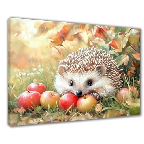 Igel Diamond Painting Erwachsene XXL 60x90 cm Diamond Painting Obst, DIY 5D Kinder Diamant Bilder Eckige Steine Voll Zubehör Stickerei Kreuzstich Bastelset für Zimmer Deko, Geschenke Frauen F1-198 von Wuleogxi