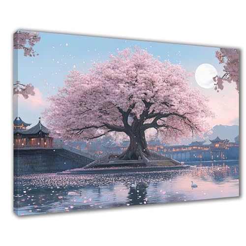 Landschaft Diamond Painting Erwachsene XXL 40x50 cm Diamond Painting Baum, DIY 5D Kinder Diamant Bilder Eckige Steine Voll Zubehör Stickerei Kreuzstich Bastelset für Zimmer Deko Geschenke F1-210 von Wuleogxi