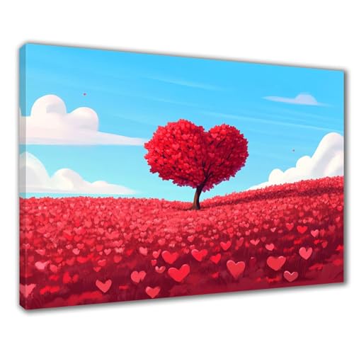 Liebe Diamond Painting Erwachsene XXL 60x80 cm Diamond Painting Baum, DIY 5D Kinder Diamant Bilder Eckige Steine Voll Zubehör Stickerei Kreuzstich Bastelset für Zimmer Deko, Geschenke Frauen F1-206 von Wuleogxi