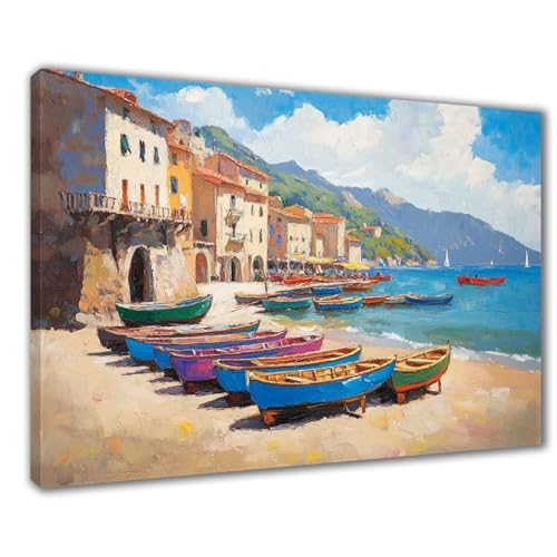 Strand Diamond Painting Erwachsene XXL 40x50 cm Diamond Painting Boot, DIY 5D Kinder Diamant Bilder Eckige Steine Voll Zubehör Stickerei Kreuzstich Bastelset für Zimmer Deko, Geschenke Frauen F1-258 von Wuleogxi