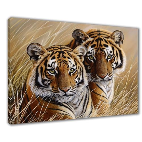 Tiger Diamond Painting Erwachsene XXL 30x50 cm Diamond Painting Tier, DIY 5D Kinder Diamant Bilder Eckige Steine Voll Zubehör Stickerei Kreuzstich Bastelset für Zimmer Deko, Geschenke Frauen F1-230 von Wuleogxi